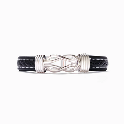 Pulsera de cuero genuino con símbolo infinito para hombres, regalo para hijo o nieto